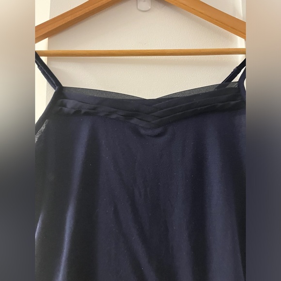 #88 Navy sheer neckline Cami Slip top - Picture 3 of 3
